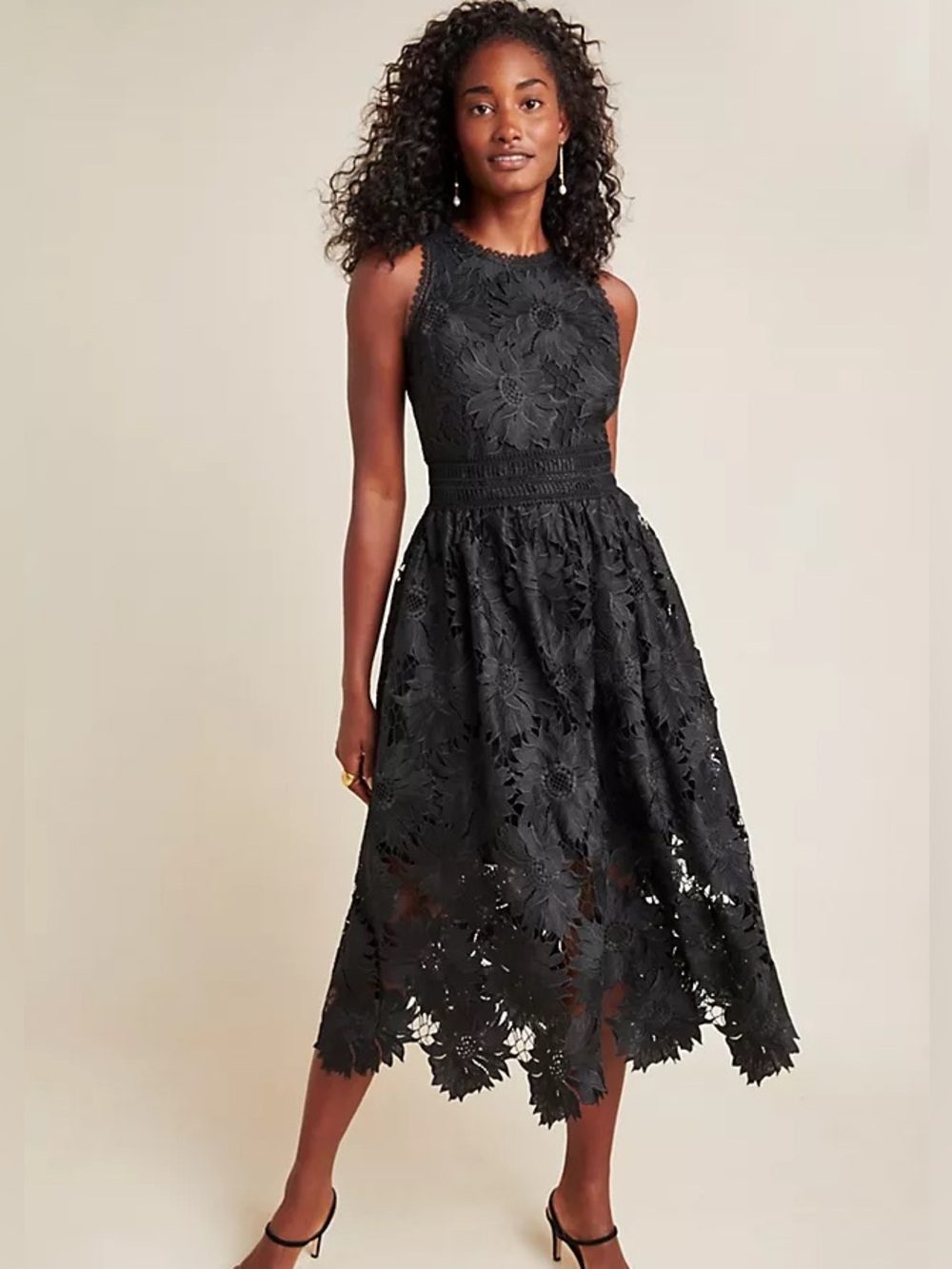 Shoshanna Chantal Daisy Lace Midi Dress Size 4